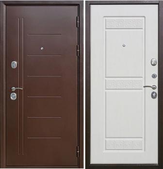 Входная металлическая дверь 10см Троя Антик Белый ясень