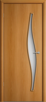 Дверь ламинированная межкомнатная (полный комплект) ПО Волна Миланский орех