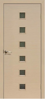 Дверь ламинированная межкомнатная (полный комплект) ПО Квадрат Беленый дуб