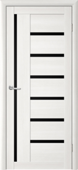 Дверь межкомнатная Т-3 лиственница белая черное стекло
