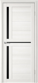 Дверь межкомнатная Т-5 лиственница белая черное стекло